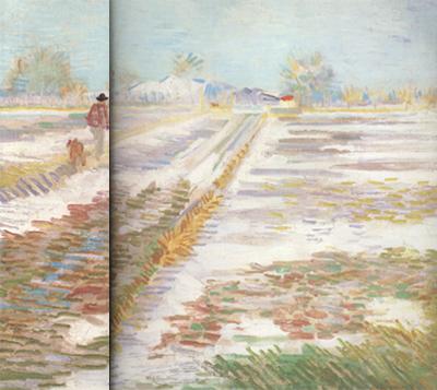 Vincent Van Gogh Landscape with Snow (nn04) oil painting image